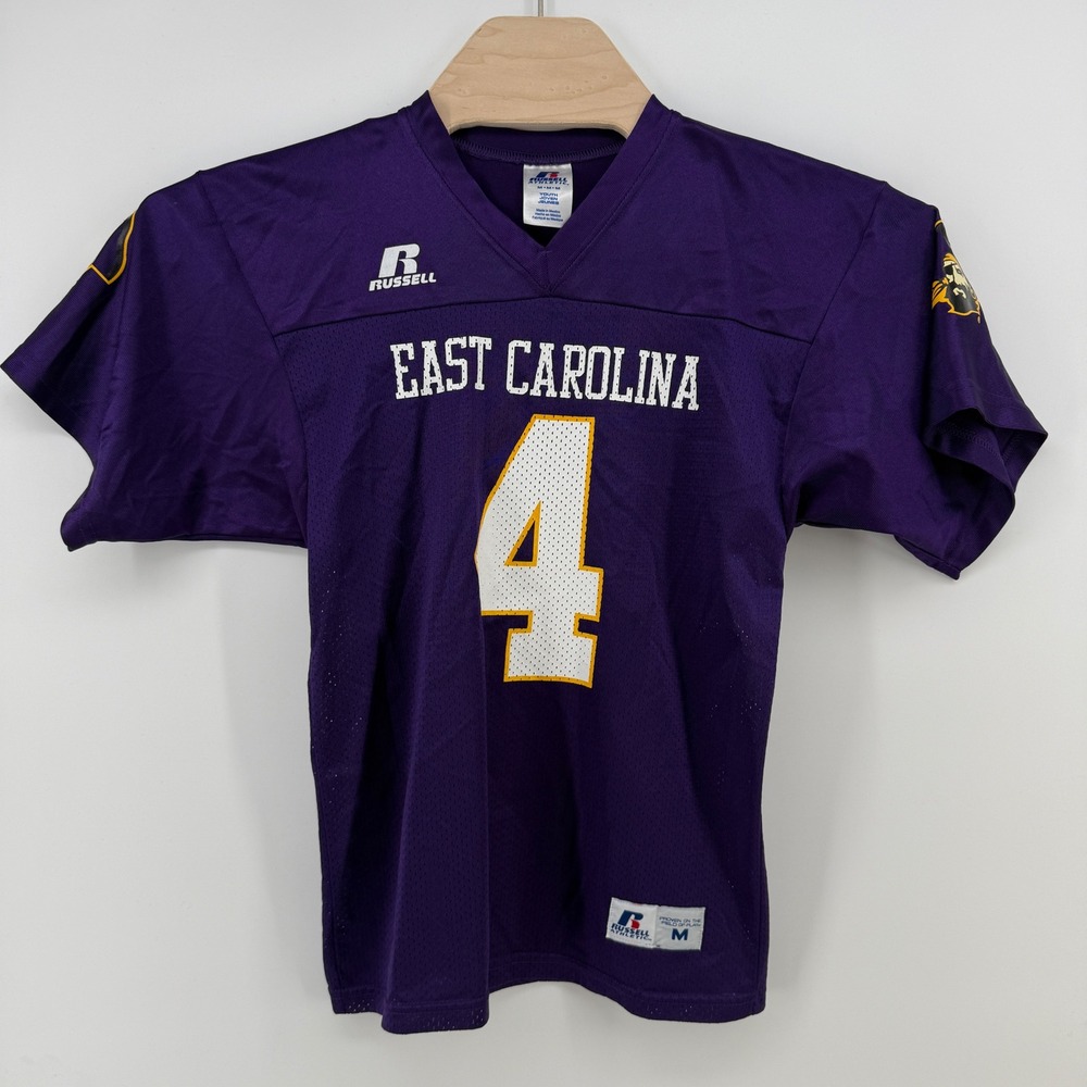 Russell Athletic East Carolina Pirates Youth Jersey Purple Size M 4 ECU Football